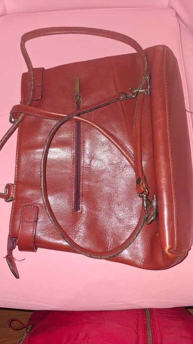 Bolsa feminina vintage multiúso, vinho 30x25
