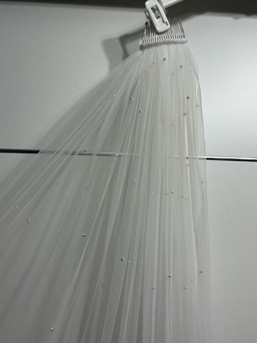 Welon ślubny perełki