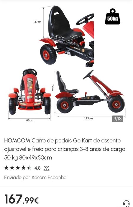 Carting  pedais para crianças
