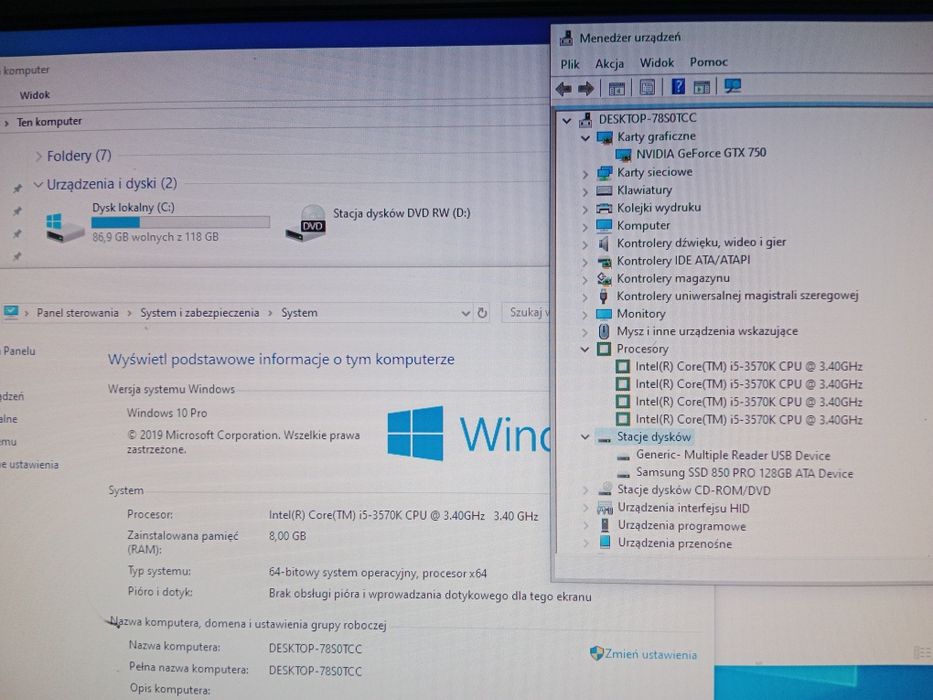 Komputer do internetu i5 ssd 120 gtx 750