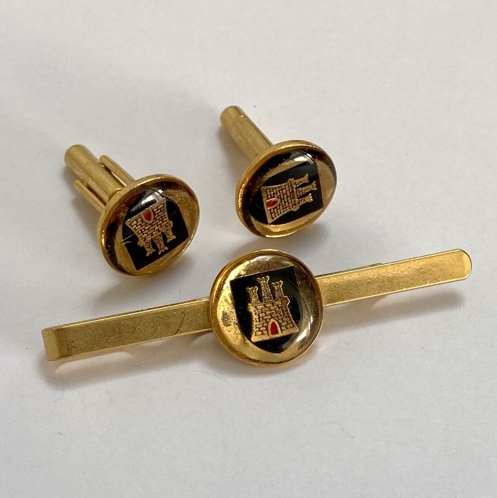 Botões de punho e mola de gravata Direção de Arma de Engenharia