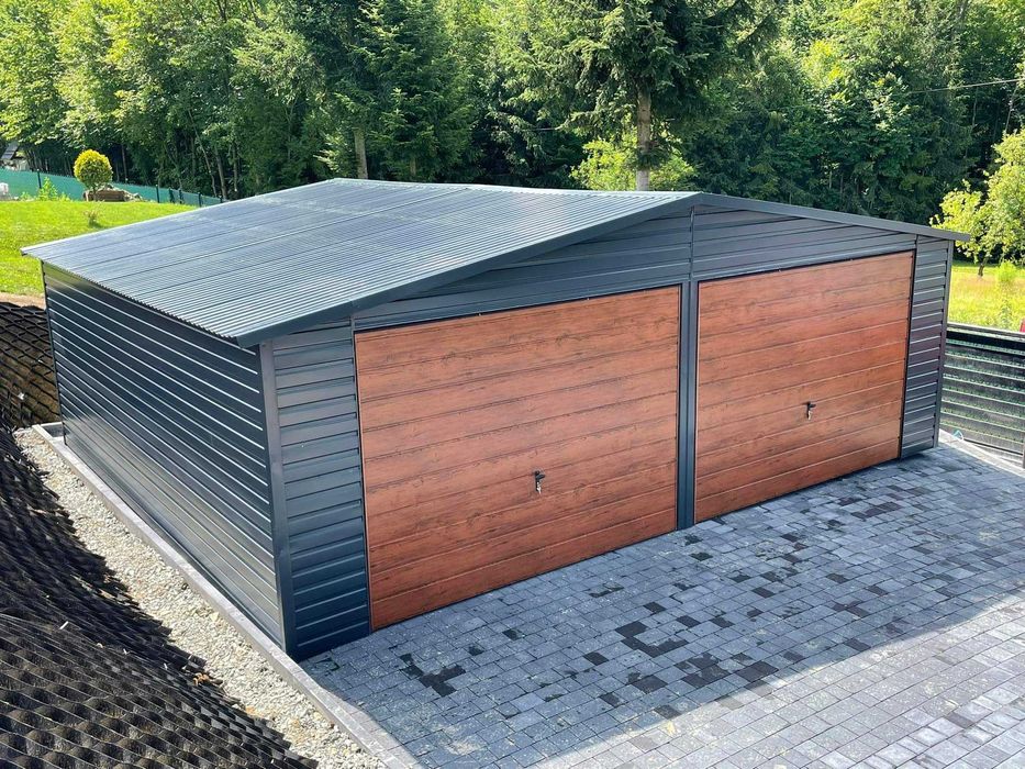 Garaż blaszany 7x6. Wzmocniony profilami. PRODUCENT SZYBKA REALIZACJA
