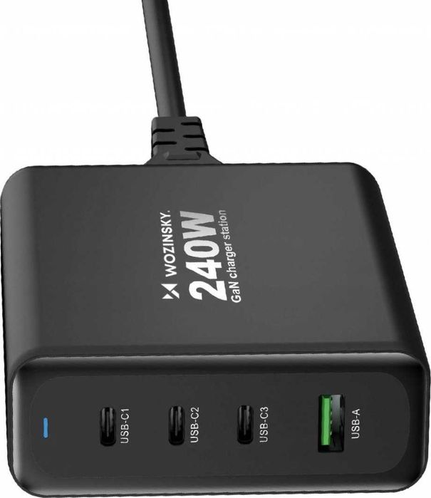 Ładowarka sieciowa Wozinsky WGCSB GaN 240W 3x USB-C + USB-A