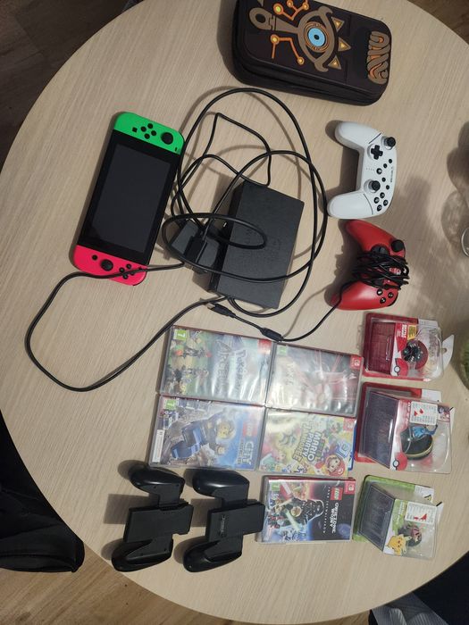 Nintendo Switch V2 mega zestaw pokemony mario 3 pady