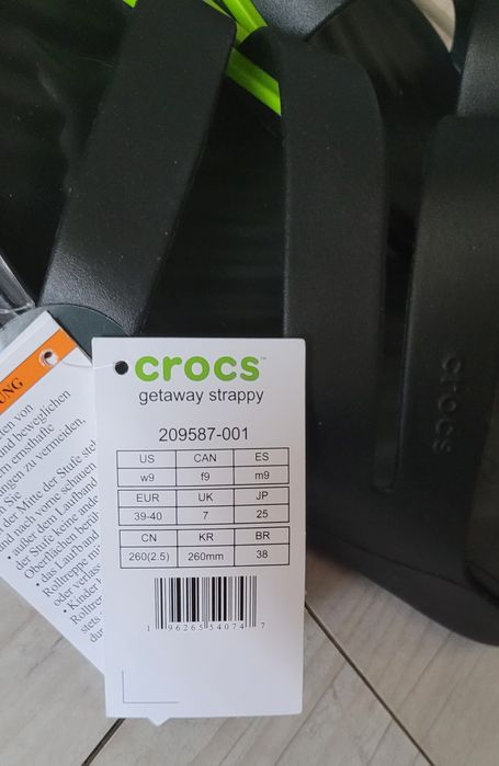 Nowe! Klapki damskie Crocs r.39/40 26cm UK 7, US w9