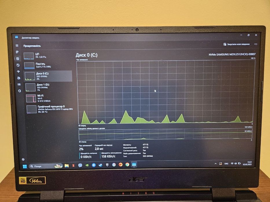 Ноутбук ігровий Acer Nitro 5 AN515-58 Obsidian Black