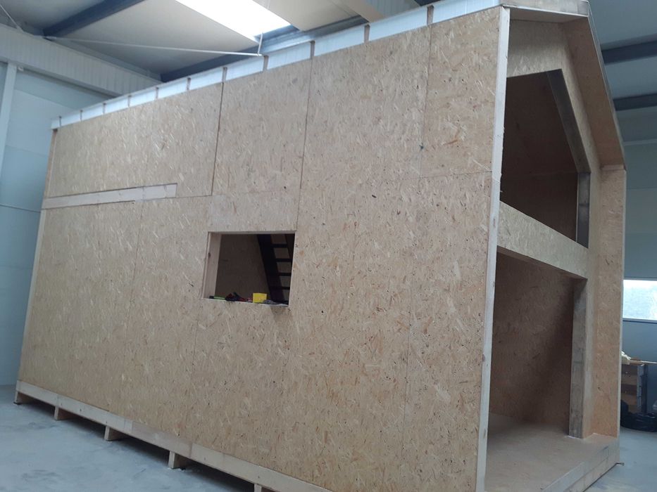 panele SIP podocinane Nowoczesna SIP Stodoła 70m2 strop cały i dach