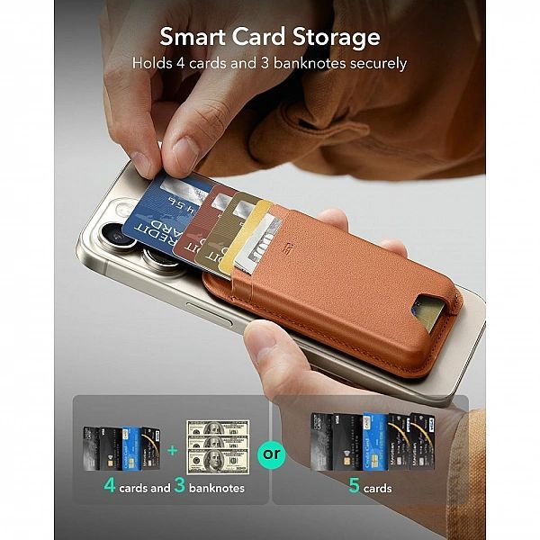 Esr Classic Rfid Magnetic Wallet Magsafe Caramel Brown