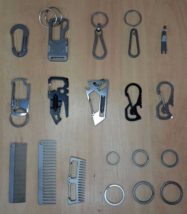 Титановий карабін кільце із титану edc аксесуар гребінець для бороди