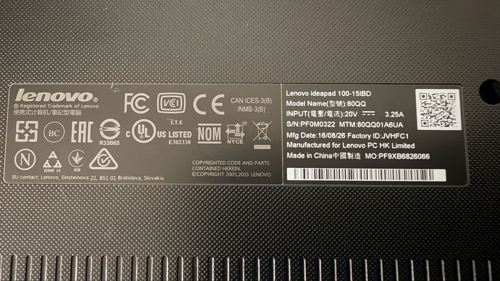Ноутбук Lenovo Ideapad 100-15IBD