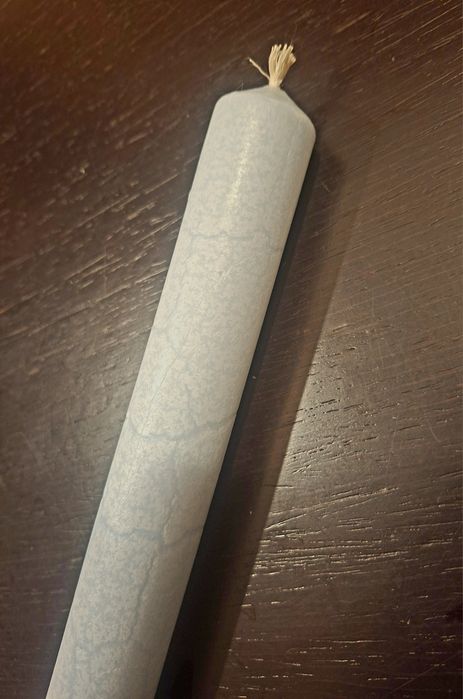 Vela de batizado azul bebé