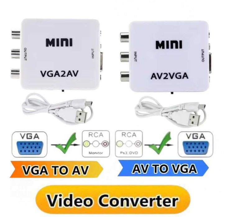 Конвертер AV rca на VGA, переходник, адаптер VGA на AV