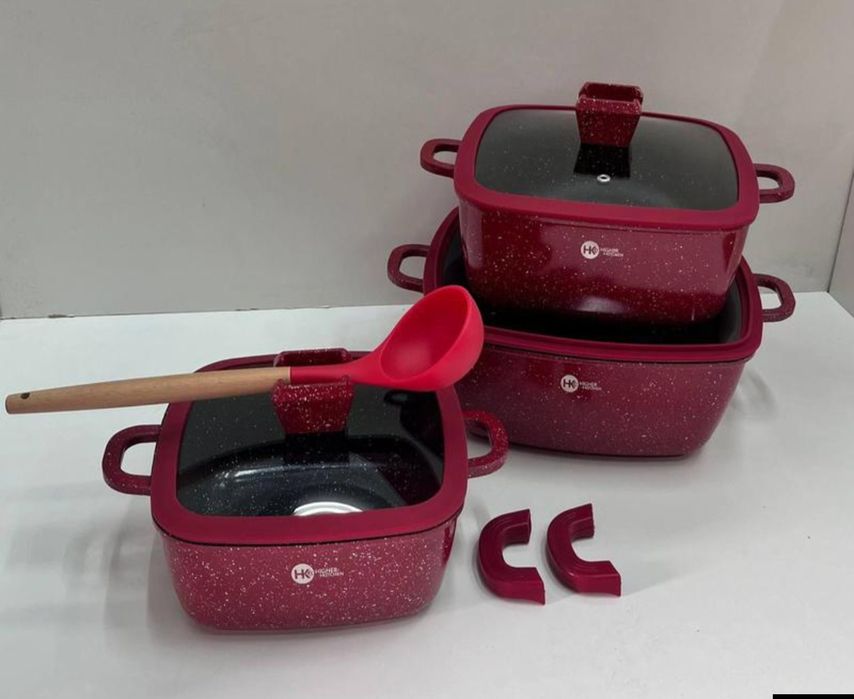 РОЗПРОДАЖ! Набір квадратних каструль Higher Kitchen HK-323