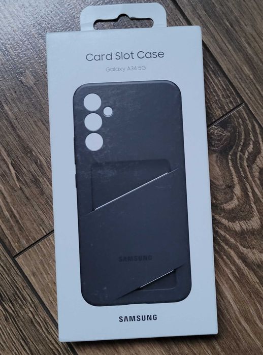 zestaw 2x Samsung etui plecki do Galaxy A34 5G czarne plastik z kieszonką NOWE