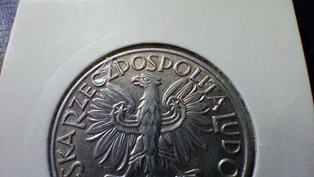 Stare monety 5 złotych 1974 Rybak PRL piękna