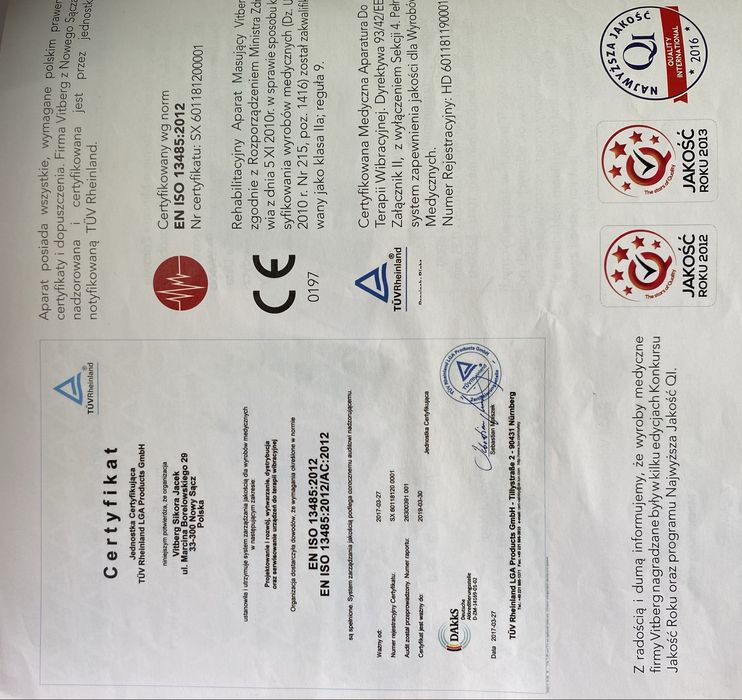 Aparat do wibroterapia VITBERG + RS 1