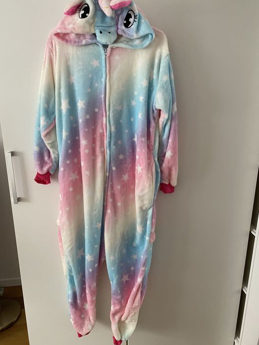 Kigurumi Jednorożec L/XL Piżama Kombinezon Pluszowy Pastelowy z Kapturem