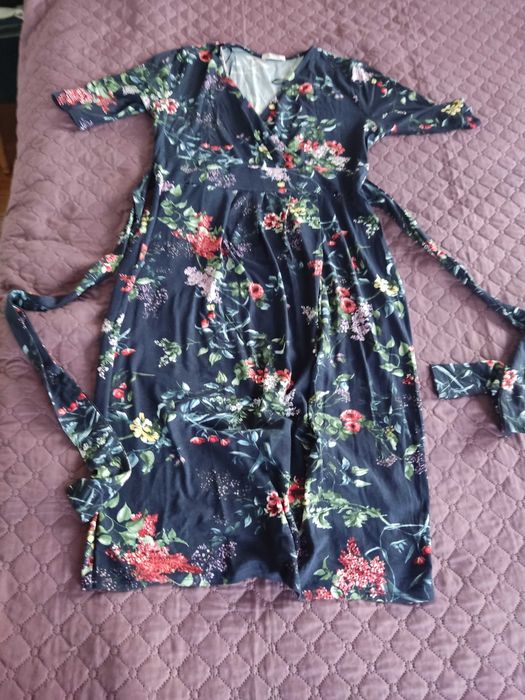 Orsay - sukienka granatowa, w kwiaty, rozm. 40