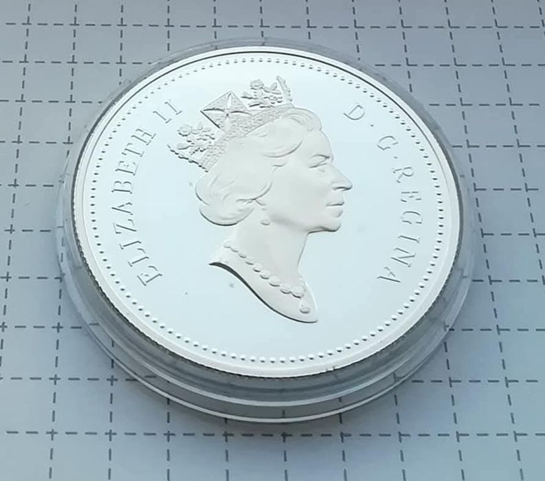 Канада 1 долар 1990р. СРІБЛО. ПРУФ. Подорож Генрі Келсі. Сертифікат.