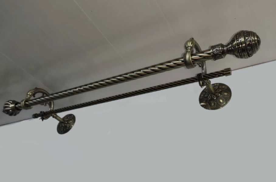 Кований карниз для штор подвійний 160 см посилений кронштейн Дракон