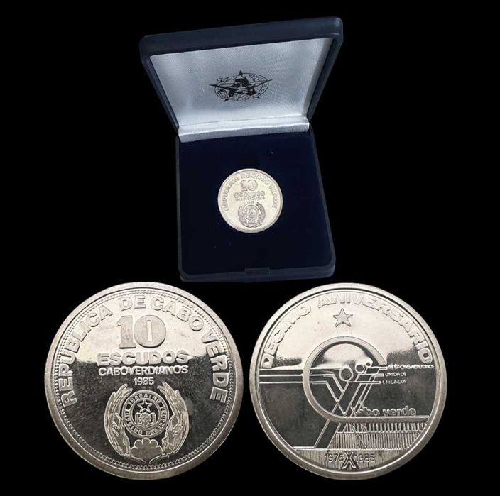 10 Escudos - 1985 - Cabo Verde - Independência (Prata Proof)