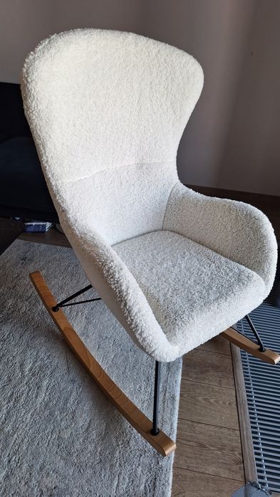 Fotel bujany kremowy baranek boucle Liberto 2 Halman