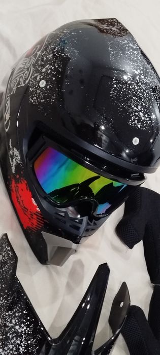 Nowe kaski sportowe z google Panther gratis wysyłka