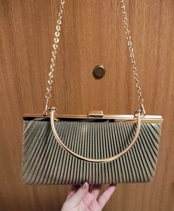 Boska złota torebka wizytowa Great Gatsby kopertówka