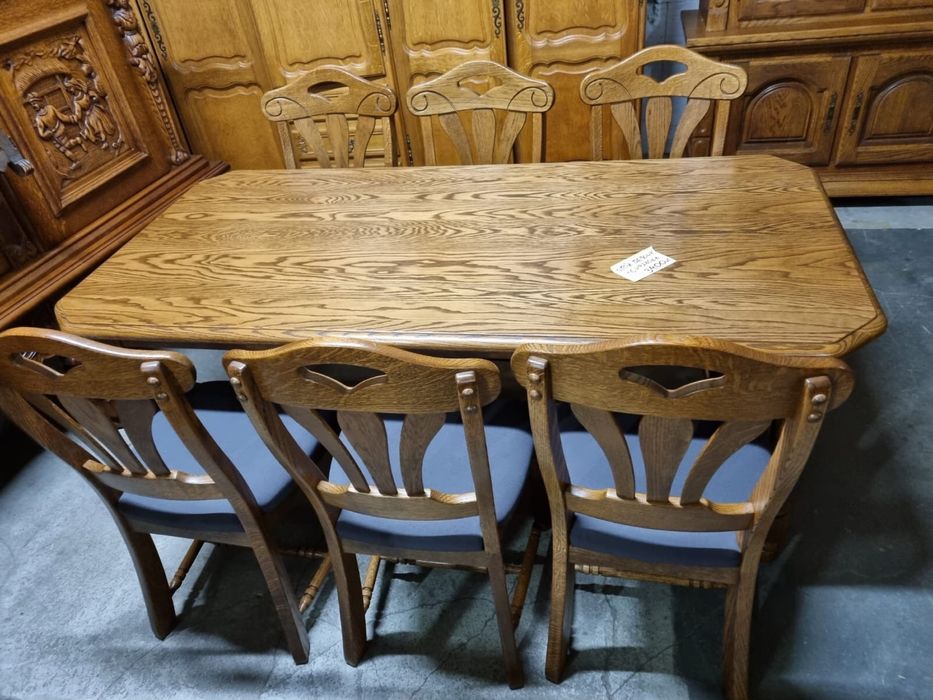 Stół drewniany 6 krzeseł