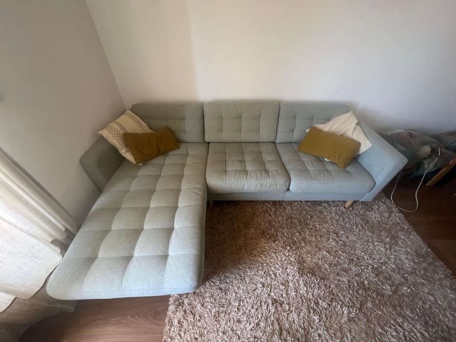 Sofá chaise longue verde Ikea