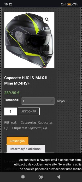 Capacete mota hjc