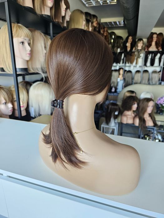 NOWOŚĆ topper Nel kasztanowy brąz 42 cm naturalny efekt uzupełnienie