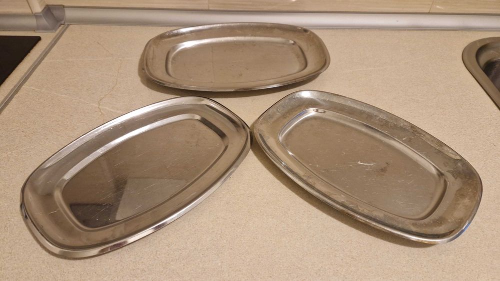 Conjunto de 2 travessas de servir em inox