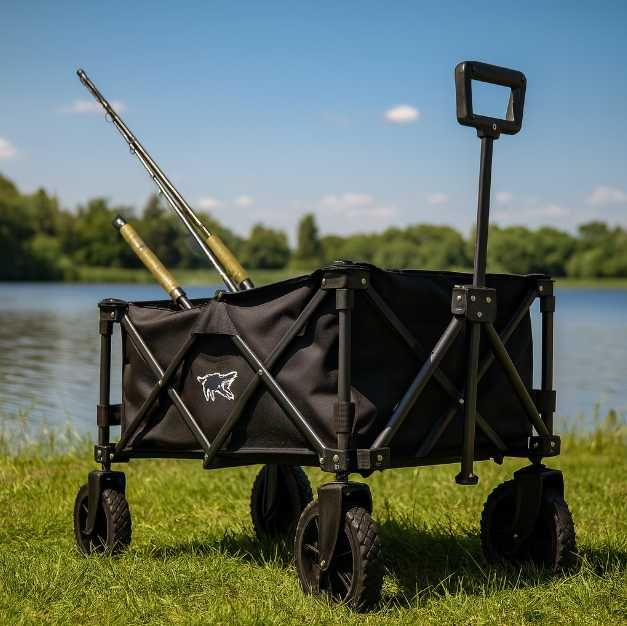 Mocny 130L Wózek Transportowy Plażowy Ogrodowy Składany + GRATIS Torba