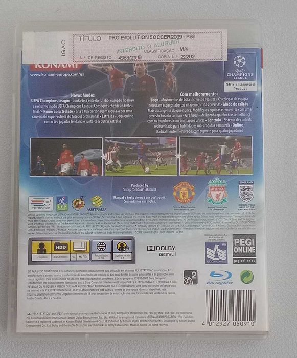 Jogo PS3 – Pes 2009