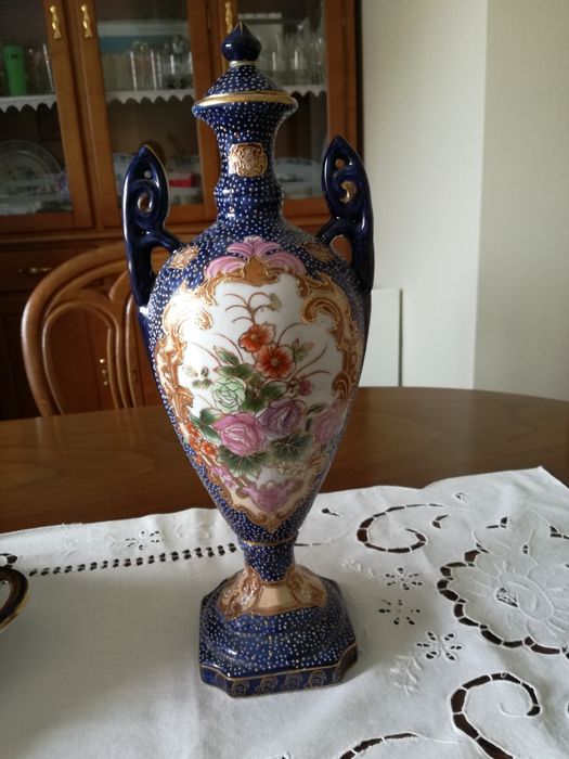 Conjunto de 3 peças decorativas pintadas à mão- Satsuma Art