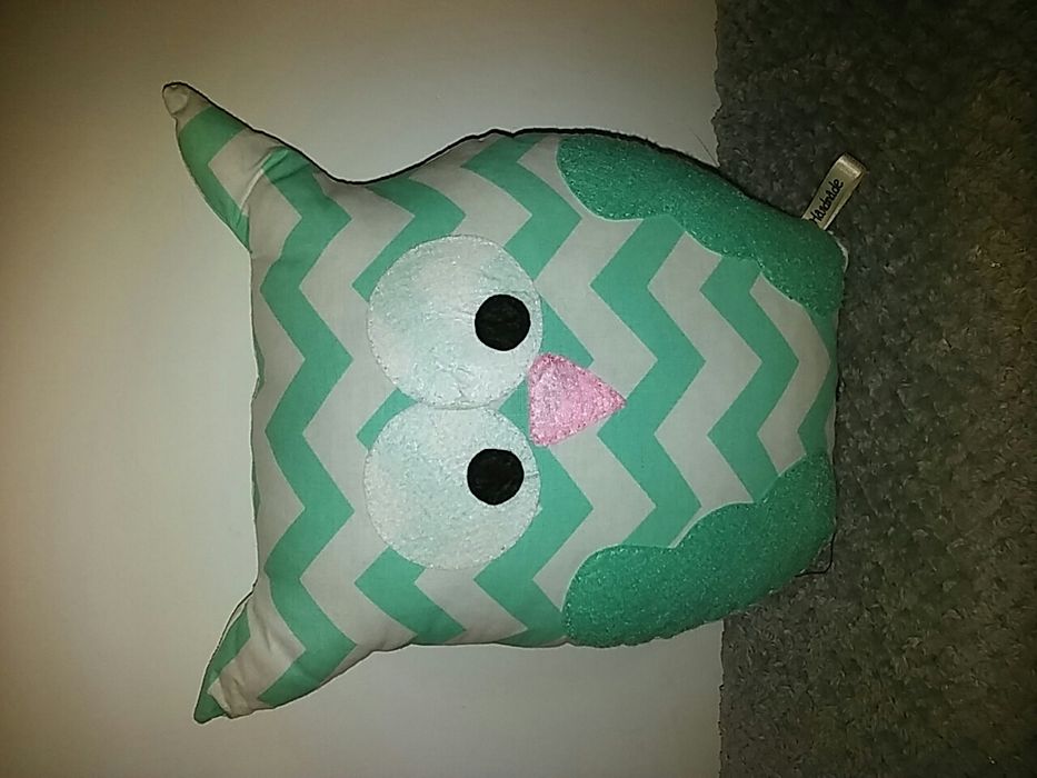 Śliczna miętowa sowa handmade