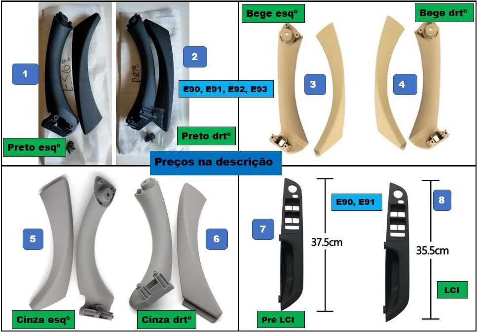 Puxador tampa mala BMW E82 E88 E90 E91 E92 E93 E60 E61 E84 E70 E71 E72