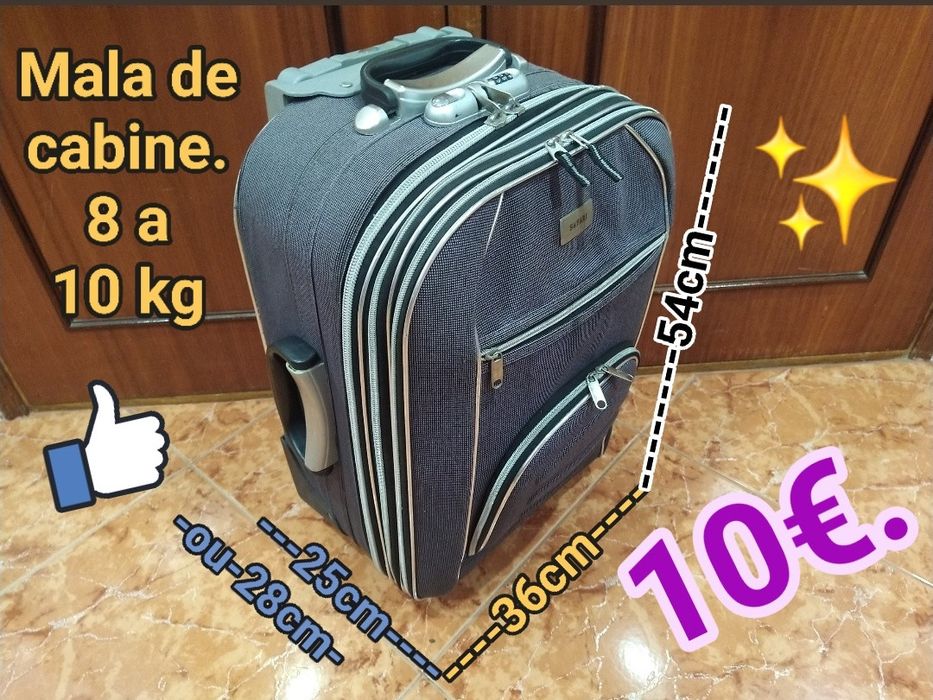 Mala malas de cabine 8 a 10 kg viagem