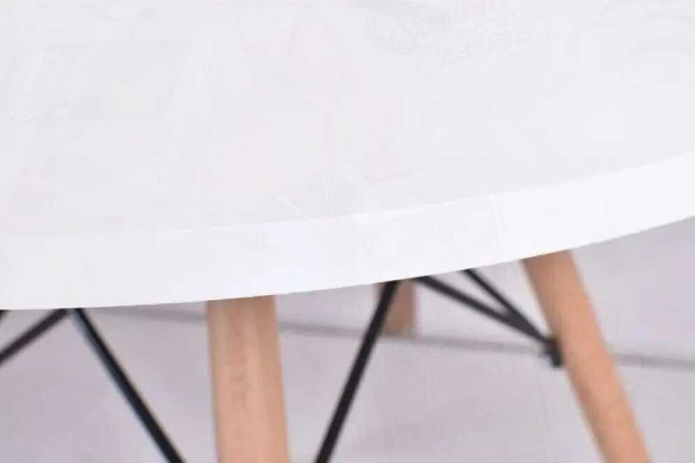 Стіл кухонний білий круглий 70 см обідній/Столик для кухні на дер ніжк