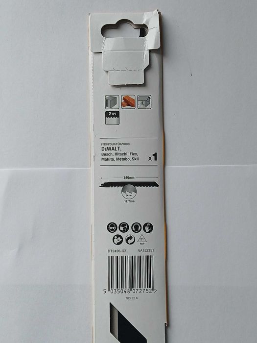 Brzeszczot do piły szablastej DeWALT DT2420* 240mm*nowy*oryginał