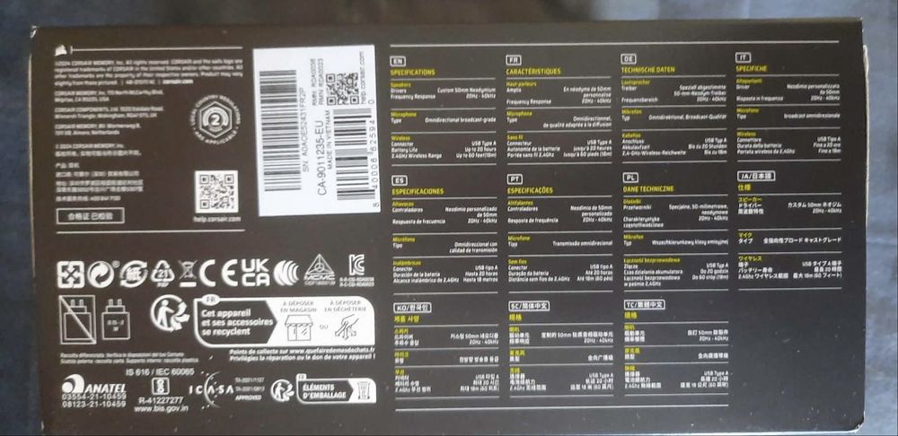 Навушники Corsair HS80 RGB Wireless Multiplatform
