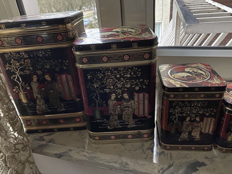 Zestaw 9 puszek BLACK JAPAN do herbat i ziół