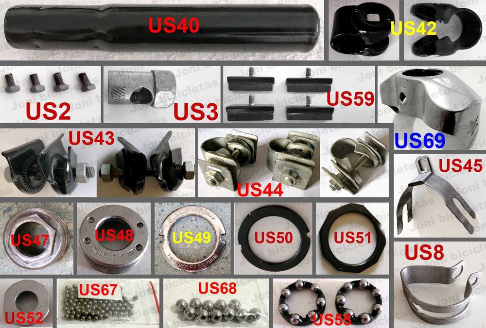 Peças antigas de bicicleta USADAS