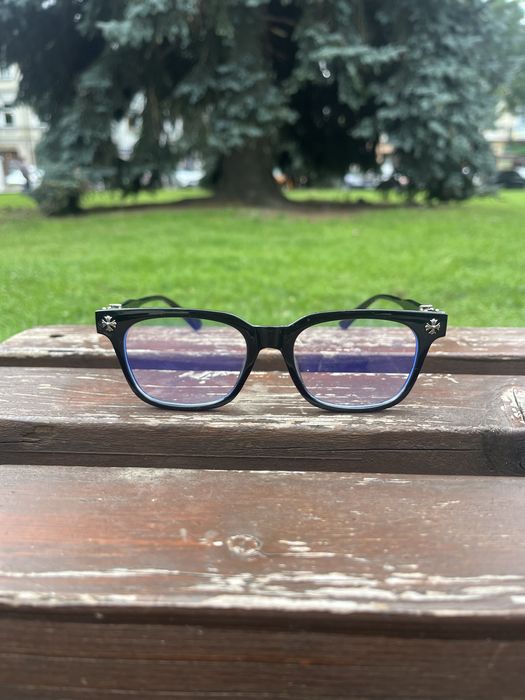 Czarne Okulary w stylu chrome hearts