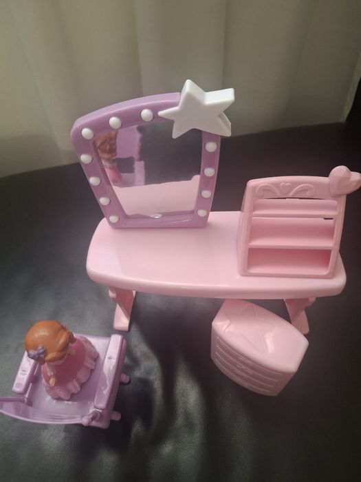 Penteadeira Infantil Rosa com Espelho e Cadeira