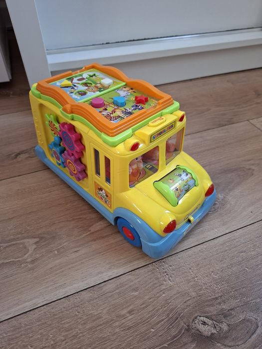 Autobus zabawka interaktywny edukacyjny świeci melodie książka