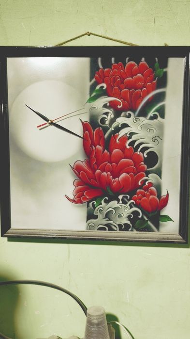 Настінний годинник "Піони"