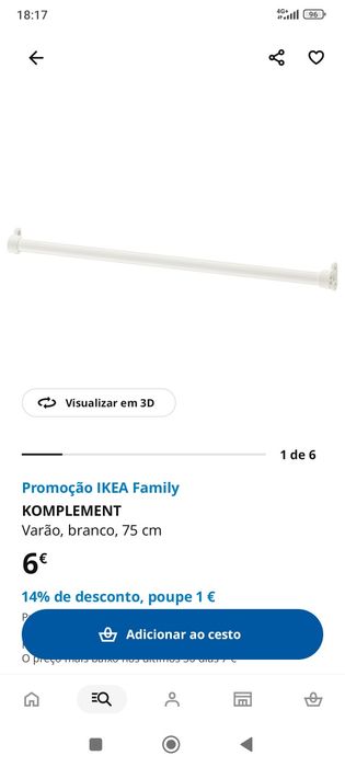 2 varões IKEA 8€