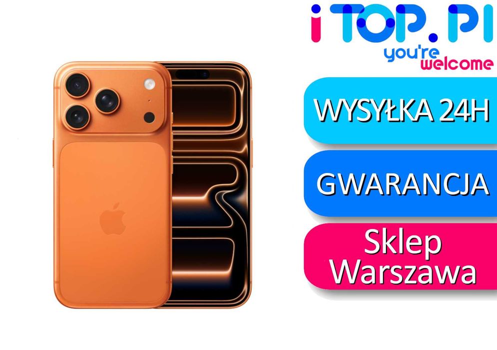 iPhone 17 Pro Max 256GB Pomarańczowy - jak NOWY - Bateria 100% - Sklep iTop W-wa Pasaż Muranów Lokal 32
